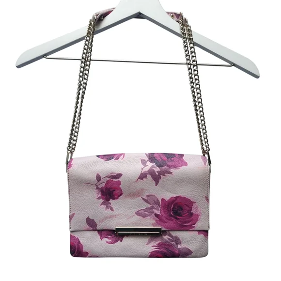 Kate Spade Emerson Place Roses Lenia Leather Shoulder Bag In Plum Dawn - Picture 3 of 13